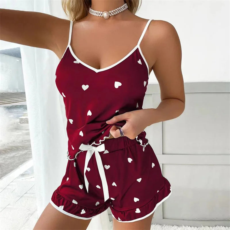 CurvaEase Easy Summer Printed Pajama Set