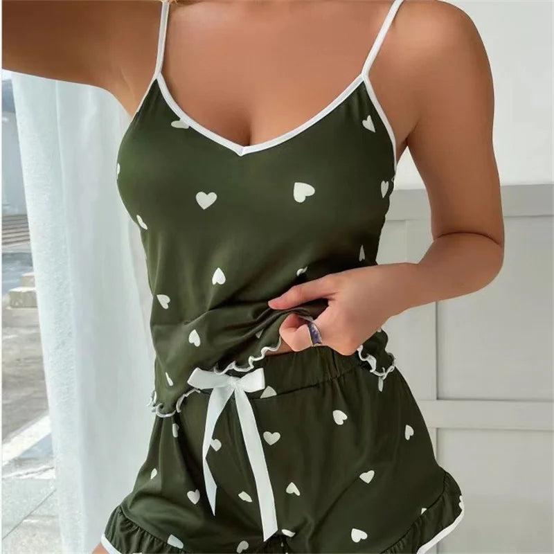 CurvaEase Easy Summer Printed Pajama Set